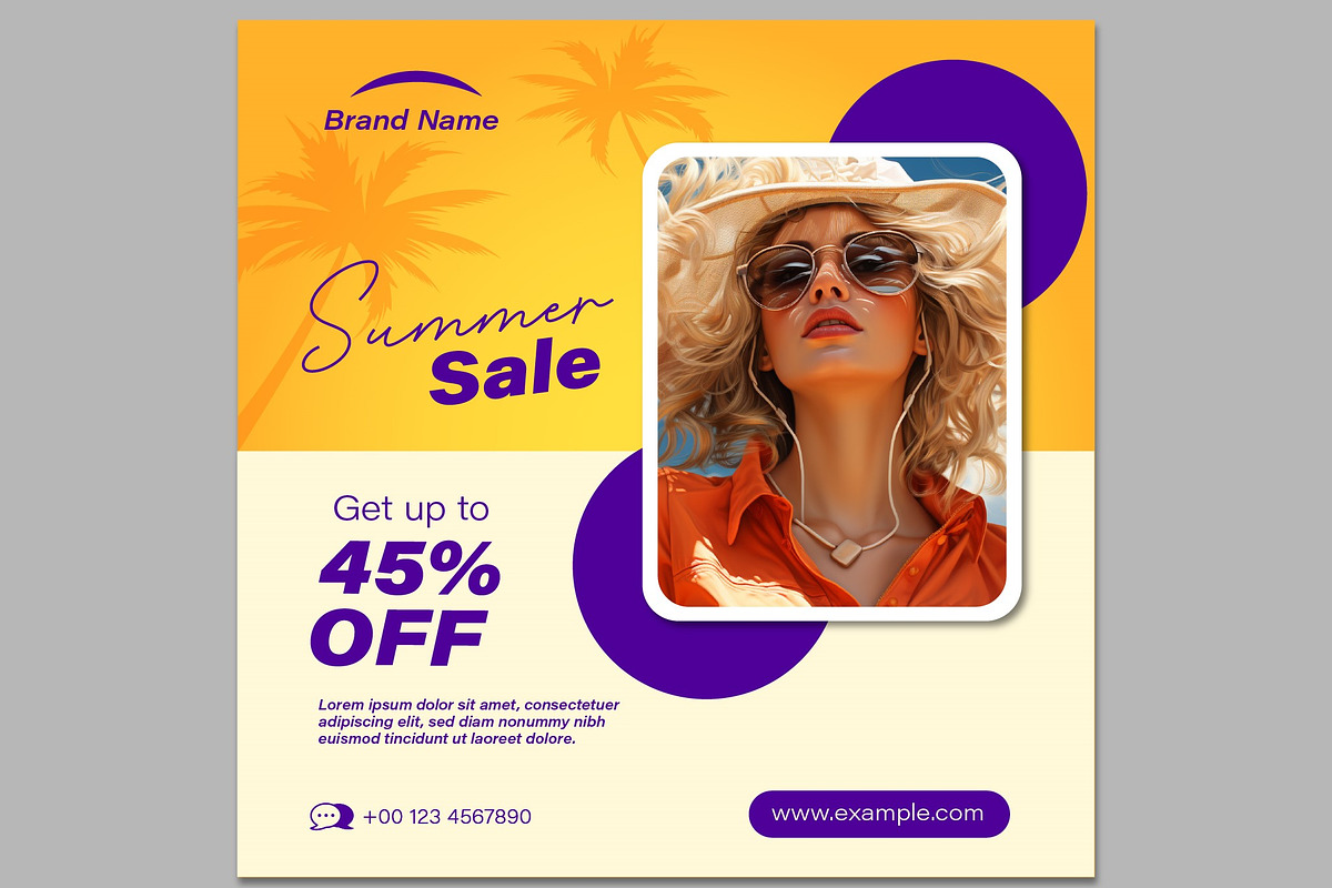 Summer Sale Social Media Post Set, a Templates & Theme by studiogstock (Photo 2 of 4)