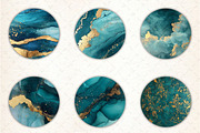 Teal and Gold Glitter Ink Textures, a Pattern Graphic by Libby Wishes (Thumbnail 3 of 5)