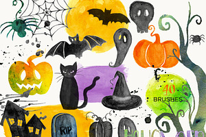 Halloween WC Procreate & PS Brushes