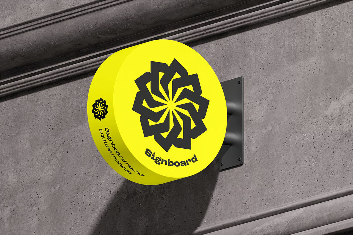 Signboard Round Mock-up, an Advertising Mockup by zippypixelstudio (Photo 13 of 14)