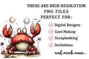 Whimsical Summer Crab Clipart, an Illustration by OK Design (Thumbnail 5 of 6)
