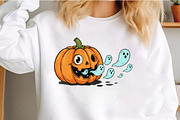 Halloween Pumpkin Png Cute Ghost, an Illustration by Craft Nest (Thumbnail 5 of 6)