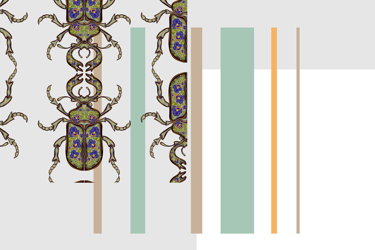 Ornamental Beetle Stripe Vector, a Pattern Graphic by NayaChu (Photo 4 of 8)