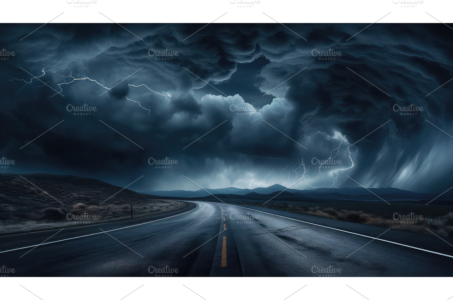 clouds sky road background ai, a Nature Photo by pikepicture