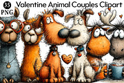 Whimsical Valentine Animal Couples C, an Illustration by Daily.Designs (Thumbnail 1 of 8)