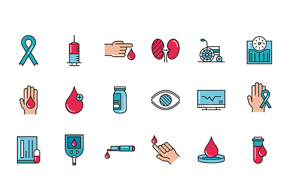 Diabetes Awareness Icon Set preview 2