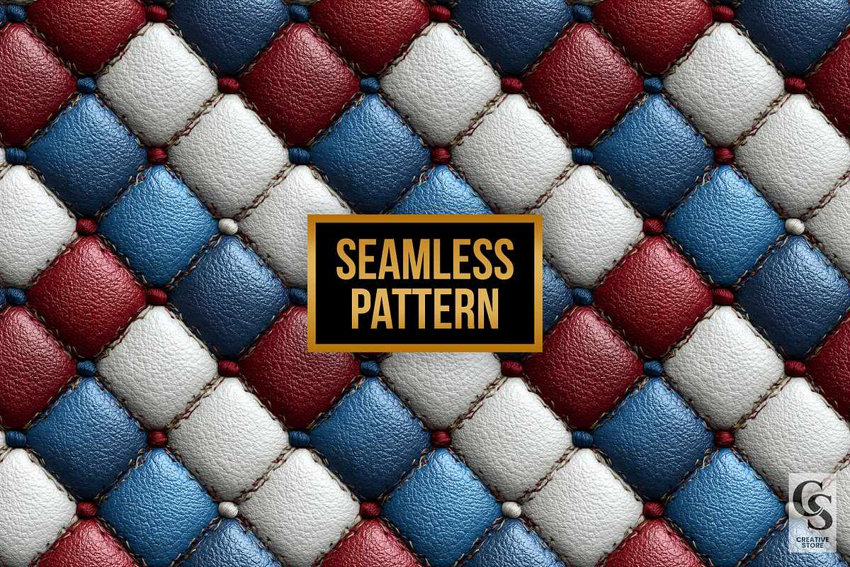 Red Blue and White Leather Papers, a Pattern Graphic by Creative Store (Photo 4 of 5)
