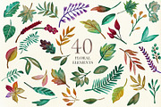 Autumn Leaves Watercolor Clipart, an Illustration by Oh Darling Graphics (Thumbnail 2 of 9)