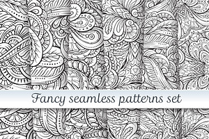 6 fancy seamless patterns set