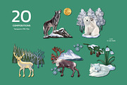 Gentle Winter Wildlife – Watercolor, an Animal Illustration by CreativeValuation (Thumbnail 3 of 5)