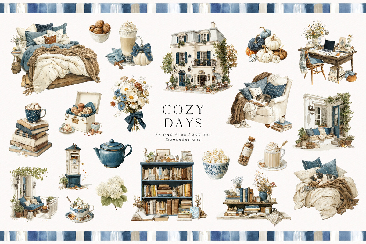Cozy Days Collection, a Seasonal Illustration by PeDe Designs (Photo 7 of 31)