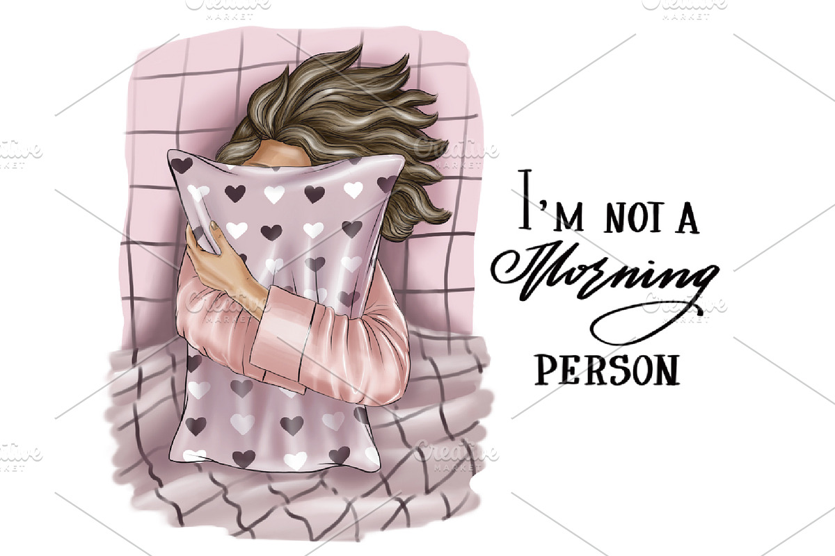 Sleeping girl, png clip-art, a Person Illustration by KupalinaArt (Photo 2 of 8)