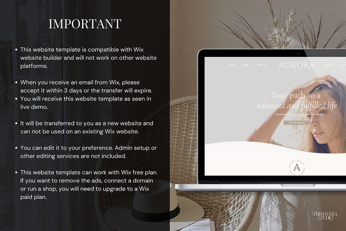Wix Coaching Website Template, a Wix Template by Primavera Studio Design (Photo 9 of 9)