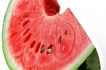 Fresh Watermelon Slice on White , Ge, a Photo by LOGOCREATIVE