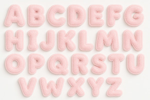 Pastel pink alphabet letters for bab, a Photo by Dvoevnore photos