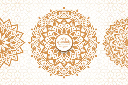 Golden Mandala Pattern Background