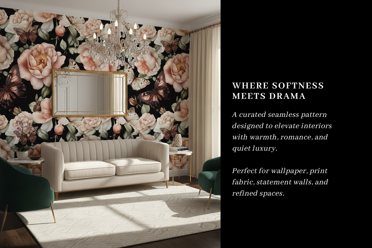 Noir Botanical – Editable Pattern, a Texture Graphic by LUSH Studio (Photo 4 of 6)