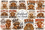 Funny Highland Cow Clipart Bundle, a Seasonal Illustration by OK Design (Thumbnail 1 of 6)