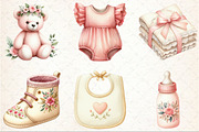 Blush Pink Ivory Baby Nursery Clipar, an Illustration by Rose Art (Thumbnail 3 of 7)