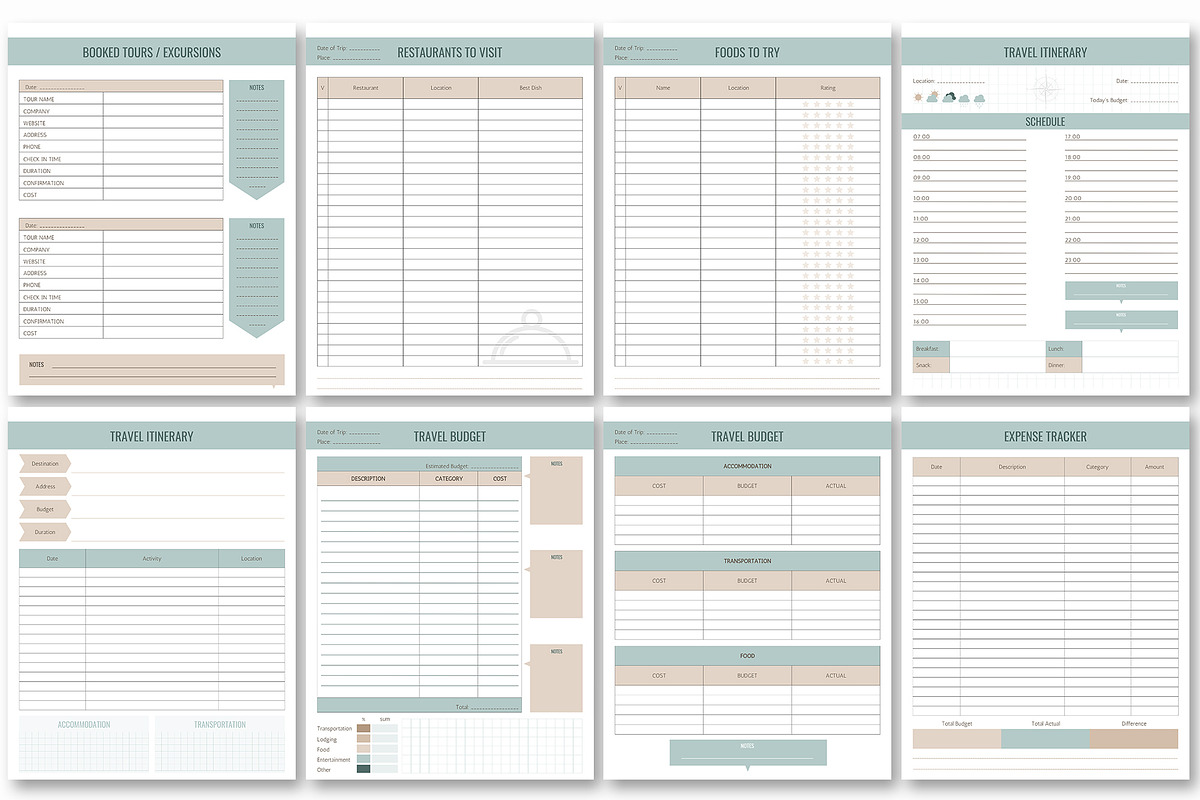 Canva Travel Planner Templates, a Templates & Theme by Nursery Art (Photo 6 of 9)