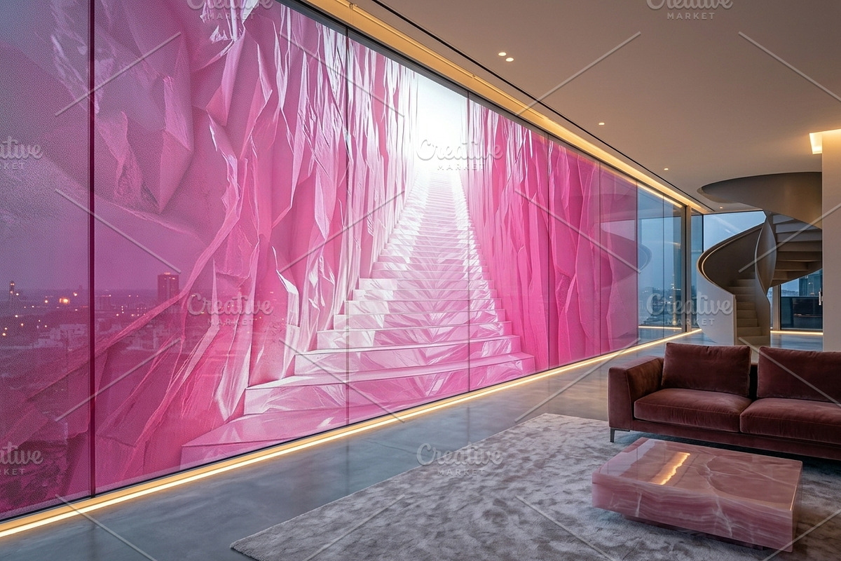 Pink Crystal Cave Staircase Backdrop, a Background Graphic by Aura Canyon HQ (Photo 2 of 7)