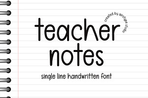 Teacher Notes - Handwritten Font, a Handwritten Font by Airotype