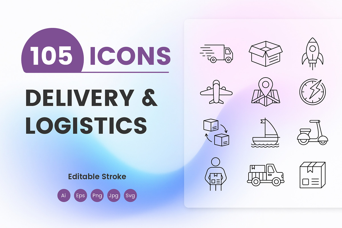 Delivery & Logistics Vector Icons, an Outline Icon by Grand Design (Photo 1 of 4)