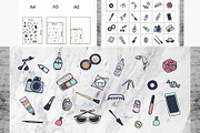 Hand Drawn Makeup & Patterns Kit, a Graphic by IRSYART (Thumbnail 2 of 7)