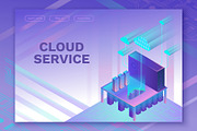 Cloud service 3d isometric set, a Background Graphic by Nadine's illustrations (Thumbnail 2 of 4)