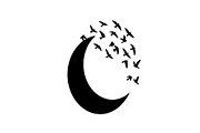 Flying Birds Moon SVG Bundle, an Illustration by yasushie (Thumbnail 9 of 31)
