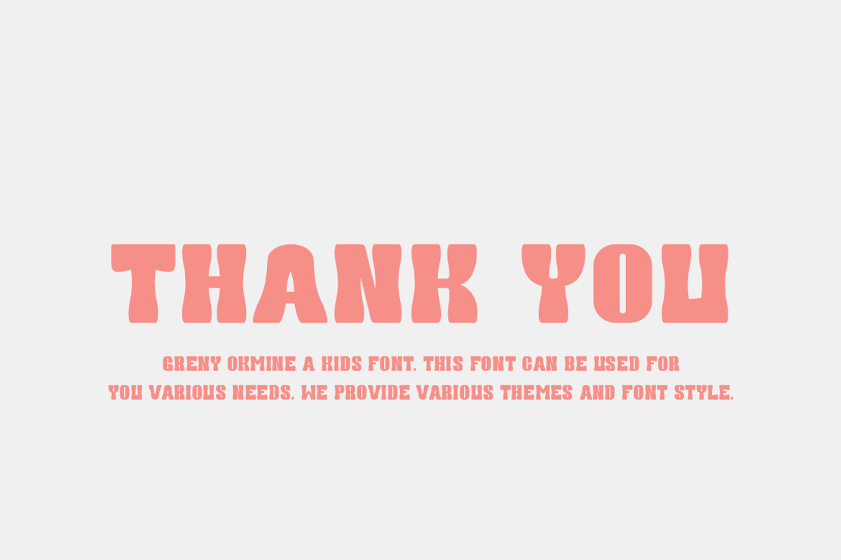 Greny Okmine - Groovy Font, a Sans Serif Font by Iqsiart Studio (Photo 6 of 6)