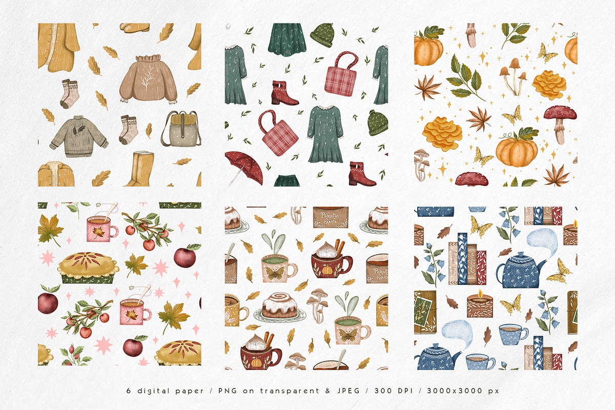 Cozy October Pattern clipart set, a Seasonal Illustration by Yelloo Fish (Photo 12 of 15)