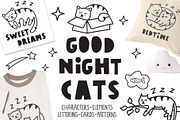 Good night cats, an Animal Illustration by cutelevindesign (Thumbnail 1 of 9)