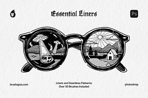 Photoshop Essential Liner Brushes, a Brush Add-On by brushapes.com