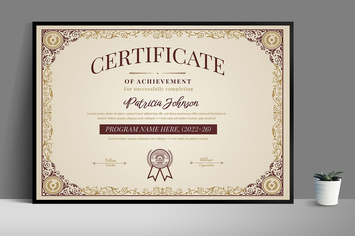 Vintage Employee Award Certificate, a Stationery Template by MightyDesign (Photo 1 of 6)