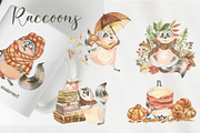 Cute autumn raccoons, an Illustration by Love Watercolor Store (Thumbnail 5 of 11)
