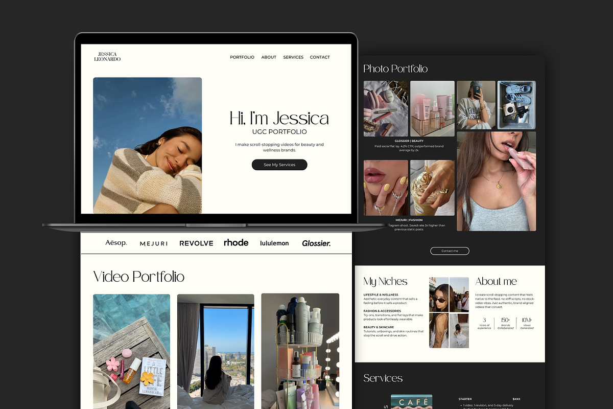 UGC Portfolio Website for Canva, an App Template by Meraki Templates (Photo 1 of 7)