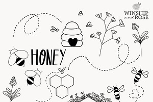 Bees And Honey Bumblebee Clip Art