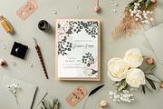 Pink Flowers Grey Leaves Invitation, an Invitation Template by Weddinginvitation by Fati (Thumbnail 3 of 3)