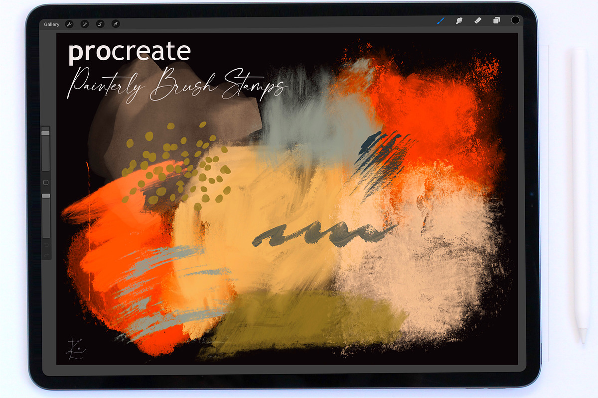 105 Procreate Painterly Brush Stamps, a Brush Add-On by Li Zamperini (Photo 2 of 6)