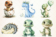 Watercolor Dinosaur Clipart, an Illustration by Libby Wishes (Thumbnail 8 of 9)