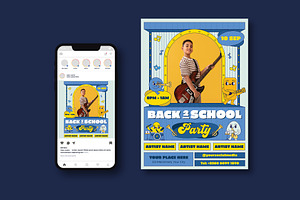 Back To School Party Flyer, a Flyer Template by iDoodle Studio
