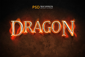 Dragon Text Effect Psd