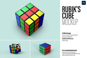 Rubik's Cube Mockup - 6 Views