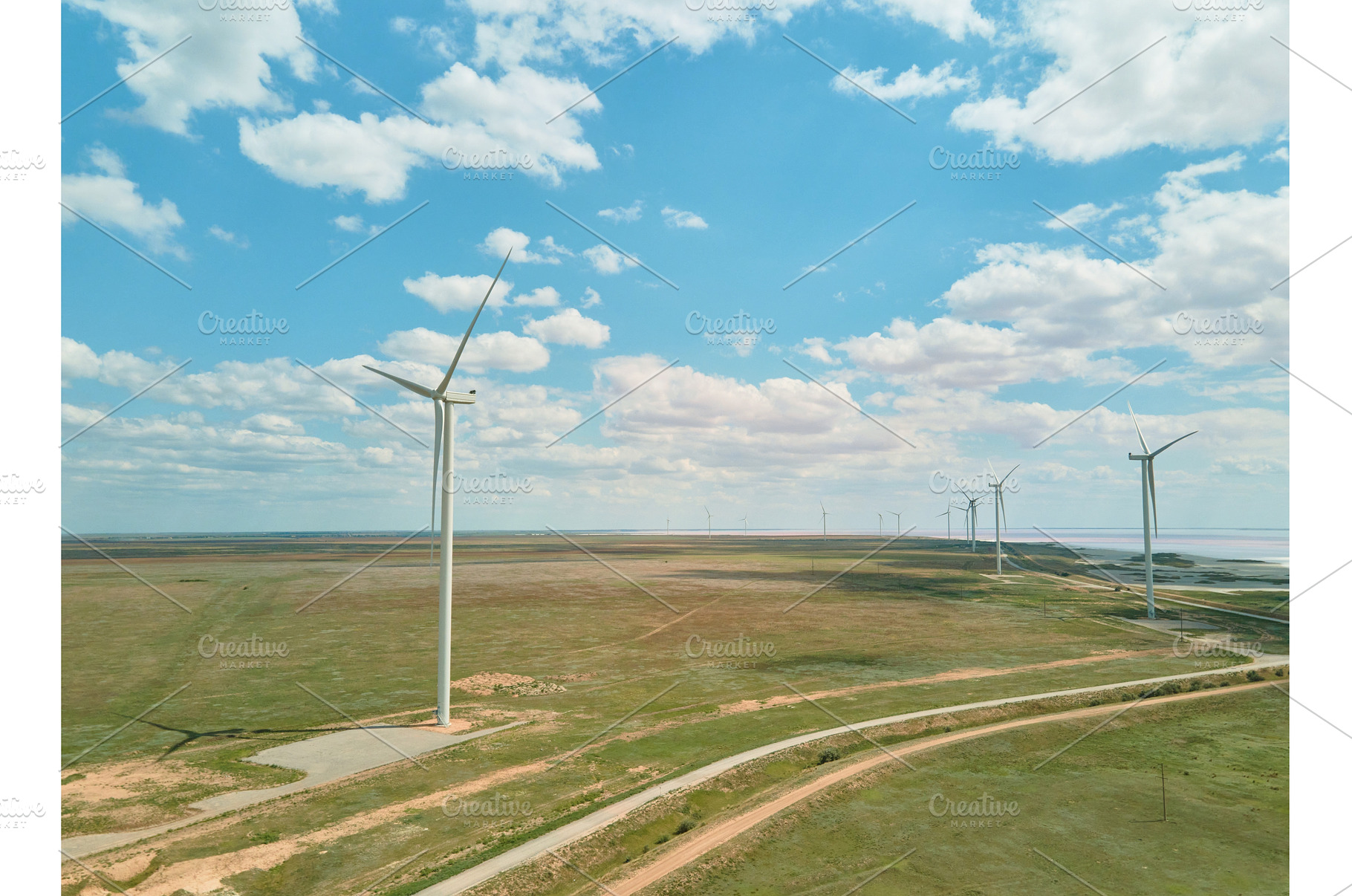 Panoramic View of Wind Turbine Farm, an Industrial Photo by vitaliymateha photography