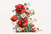 Whimsical Spring Poppy Flowers, an Illustration by CreationArt (Thumbnail 8 of 10)