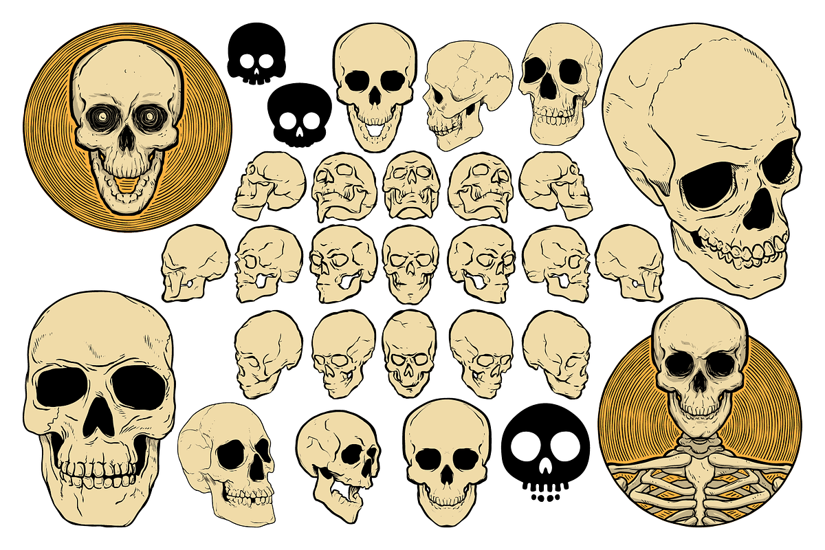 Skele Skull Vector Pack, an Illustration by Vectory by BSC (Photo 2 of 3)