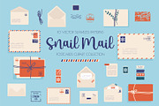 Postcards stamps vector set, a Work Illustration by Iryna Danyliuk (Thumbnail 1 of 4)