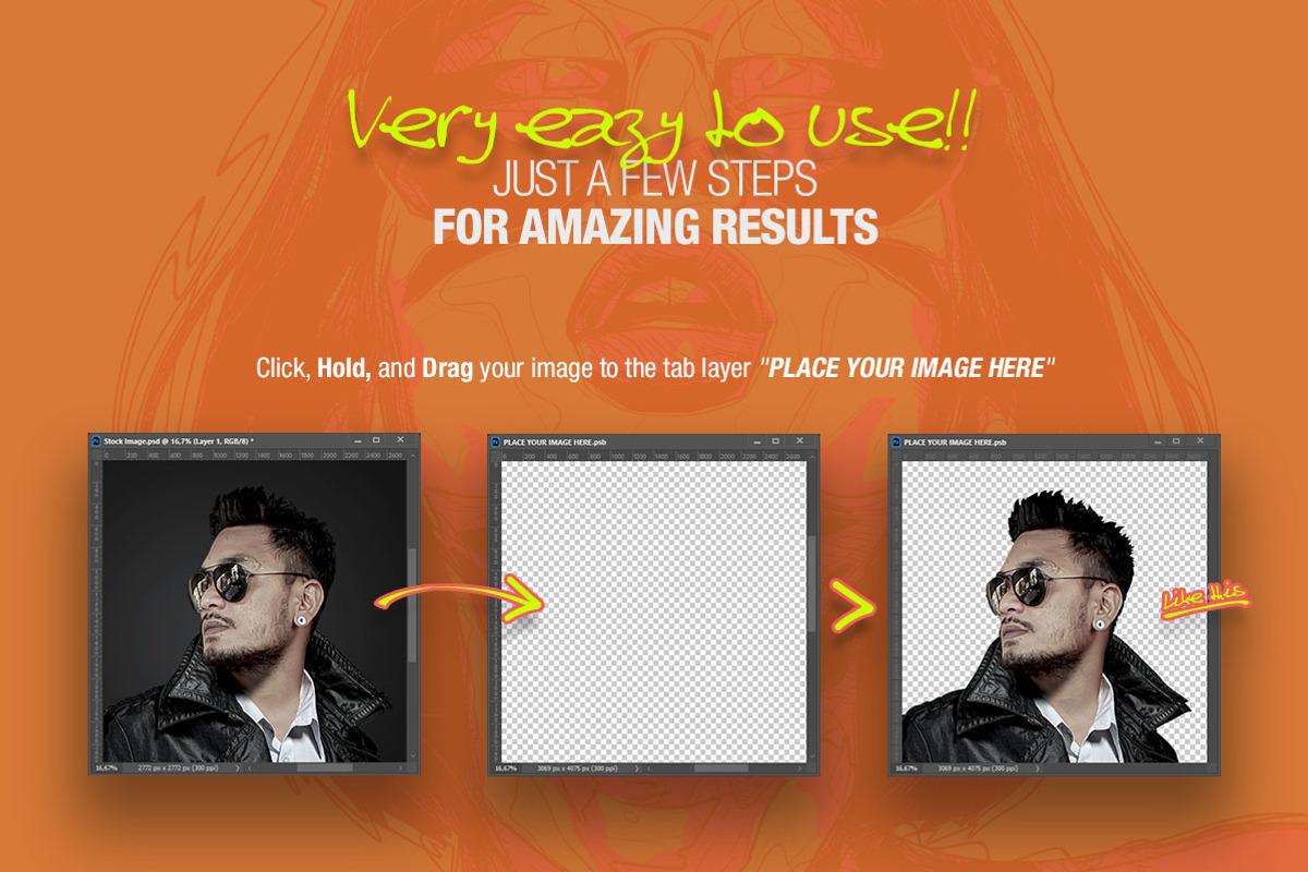 Vector Portrait Photo Effect, an Action Add-On by Amorjesu.com (Photo 3 of 28)