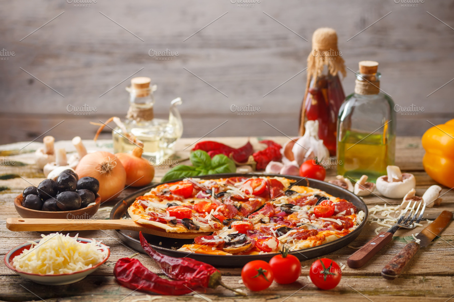 Delicious fresh pizza featuring pizza, meal, and food
